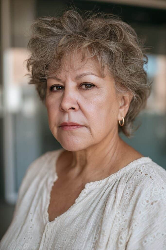 Tousled crop haircut for textured short hair