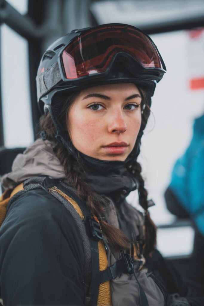 Woman with twisted low pigtails hairstyle and soft natural texture.