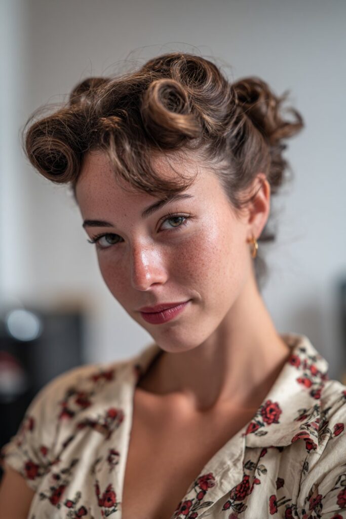 Victory roll faux hawk.