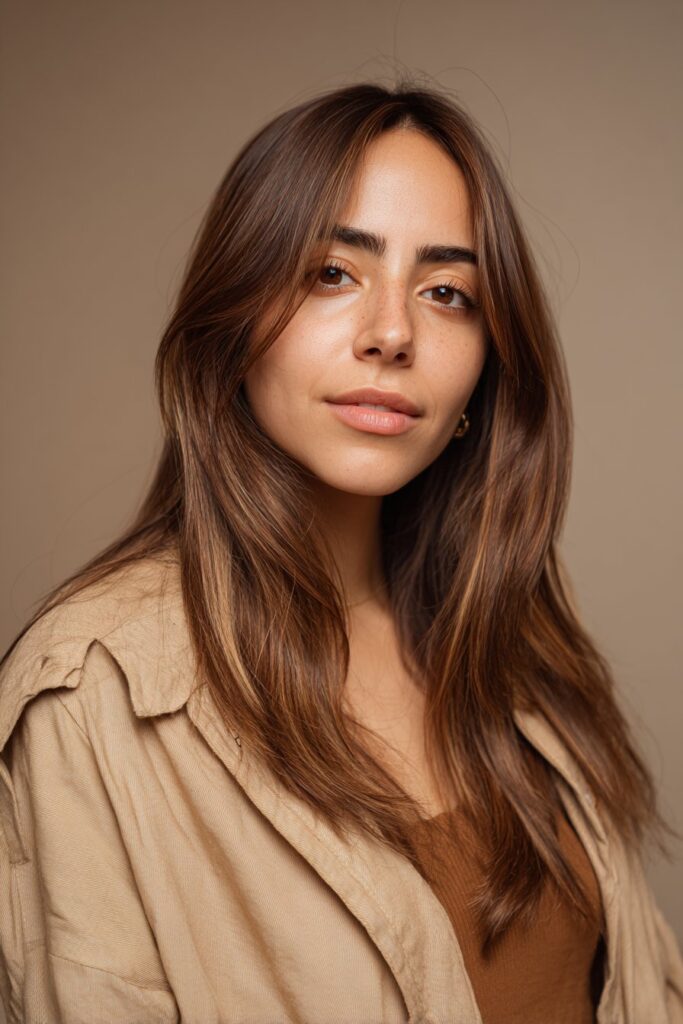 Butterscotch tiger eye hair with rich brown base