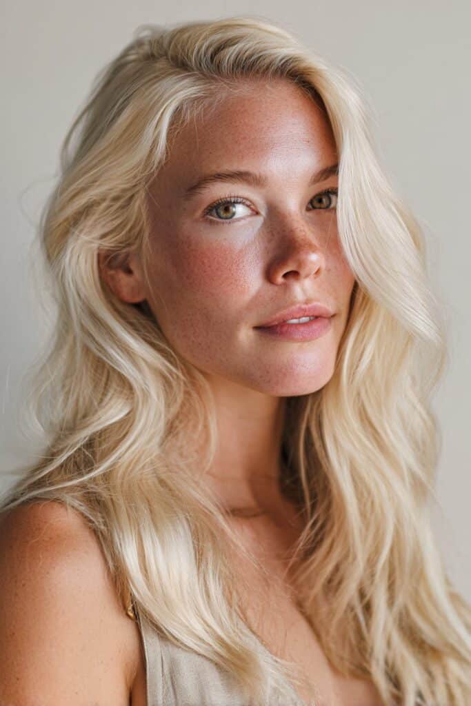 Beachy bronde hair color for natural hazel eye radiance