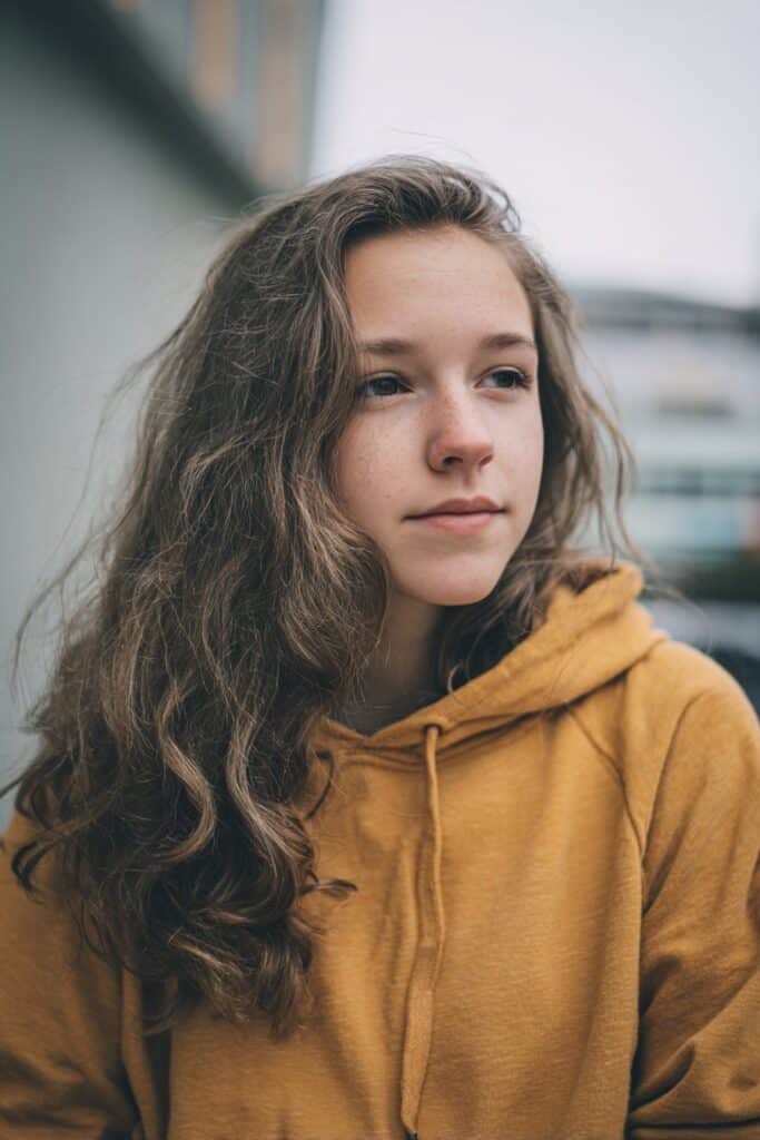 Chestnut brown lowlights for gray hair warmth