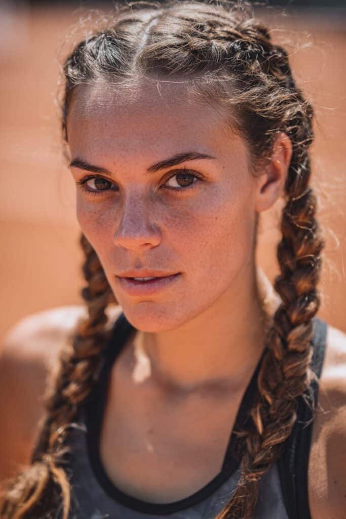 Double Dutch braids tennis hairstyle for long hair