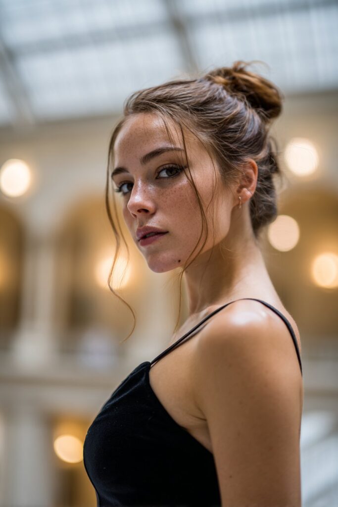 Elegant French twist updo hairstyle for prom