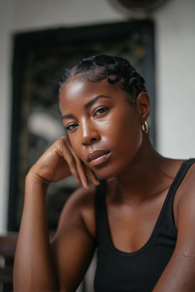 Finger wave hairstyle for Black women, classic short haircut