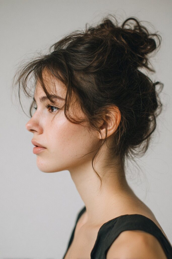 French twist updo hairstyle for wedding guest with volume