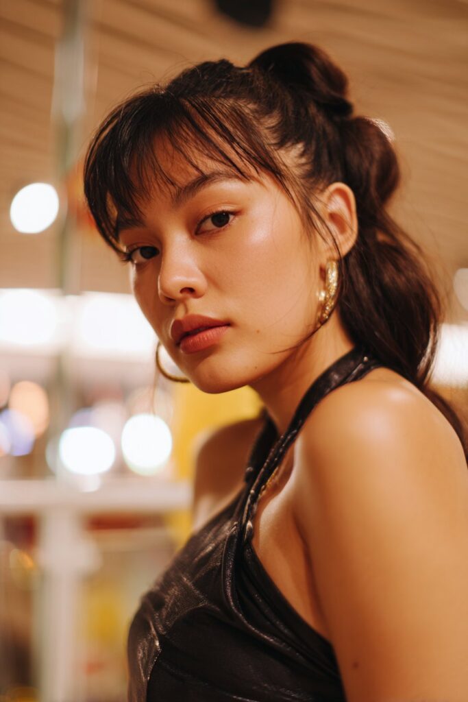 Voluminous curly updo formal prom hairstyle with lifted crown