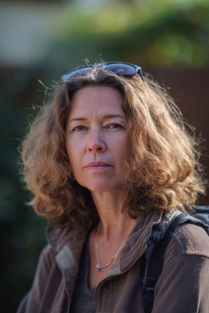 Layered medium curly bob hairstyle for women over 40