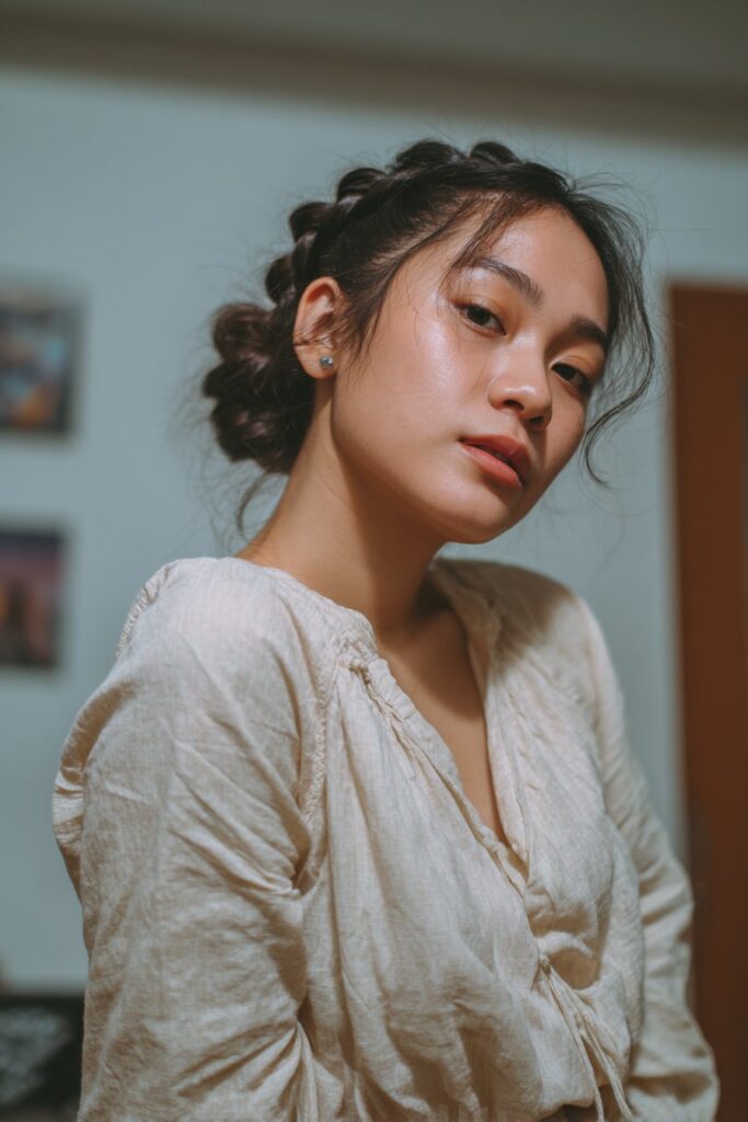 Low braided bun hairstyle idea you love