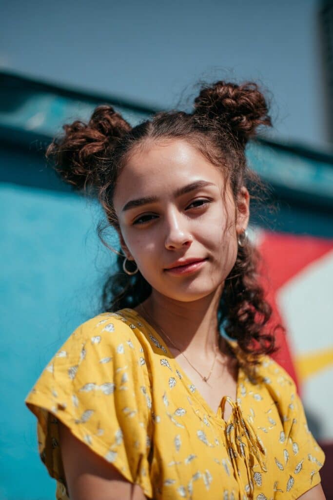 Mini space buns hairstyle idea you love