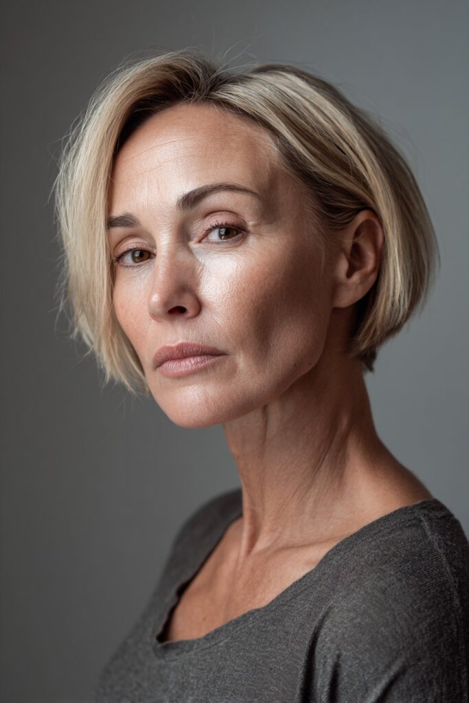 Modern bob with subtle texture hairstyle for women over 40