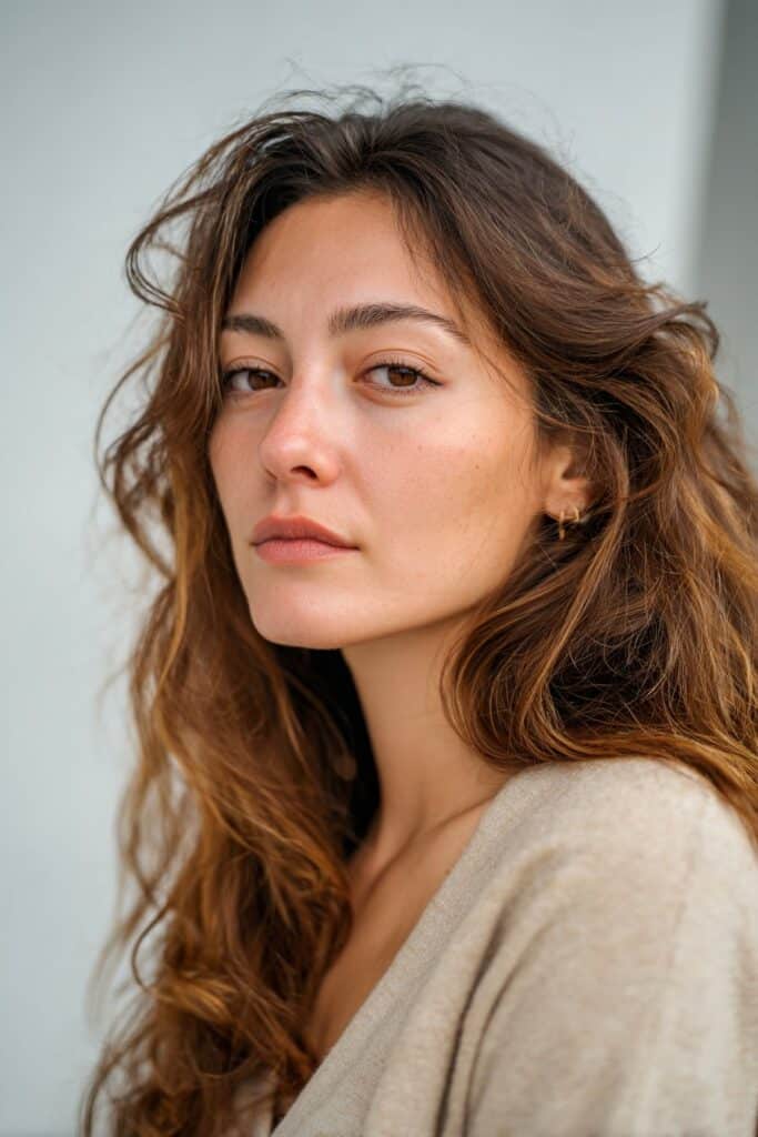 Neutral tiger eye hair color technique for cool skin tones