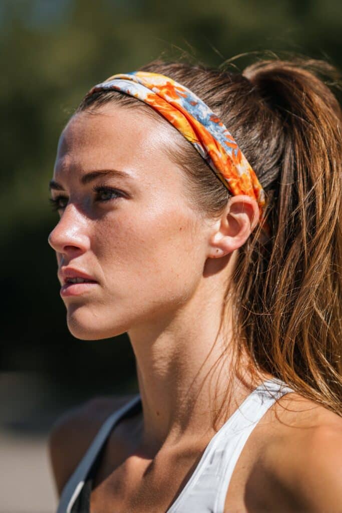 Messy bun running hairstyle for long hair