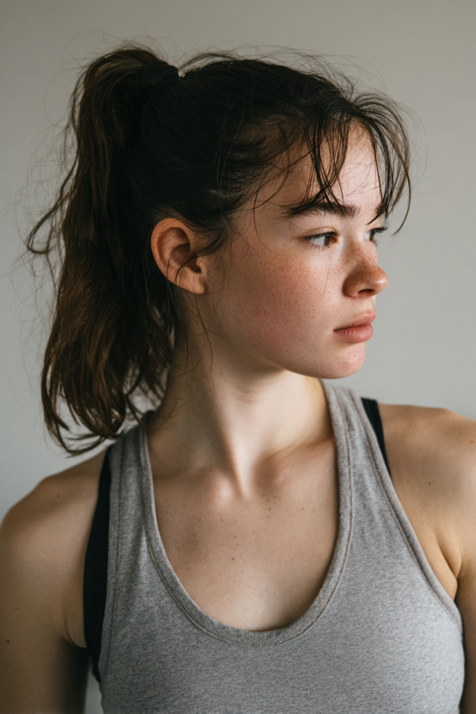 12 Best Sweat-Proof Hairstyles for Hot Weather 1 Secure high ponytail sweat proof hairstyle