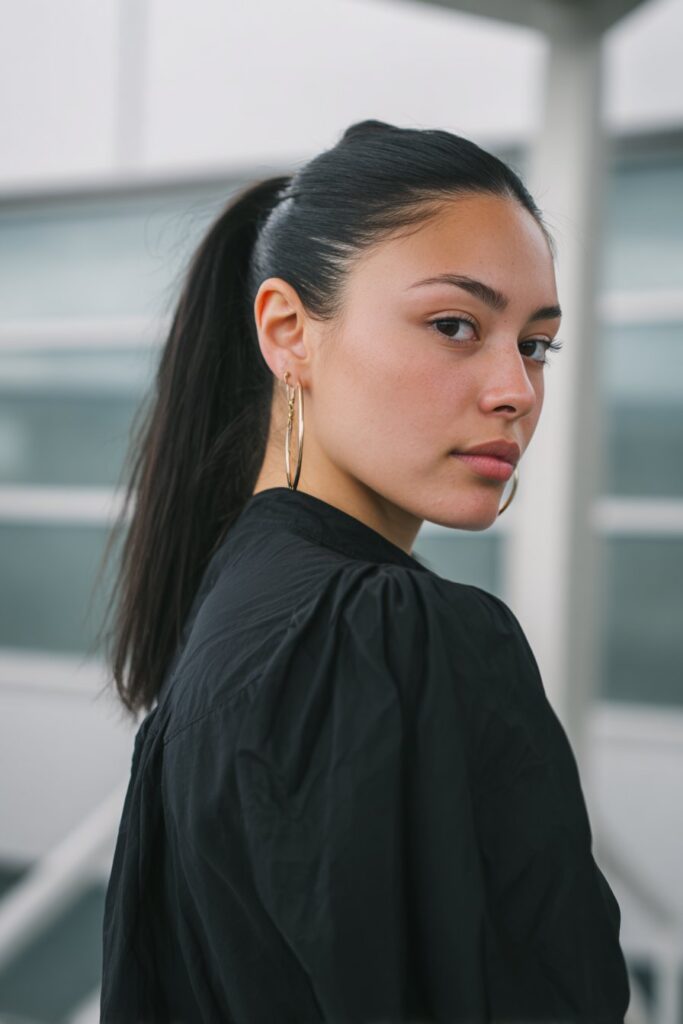 Sleek low ponytail hairstyle idea you love