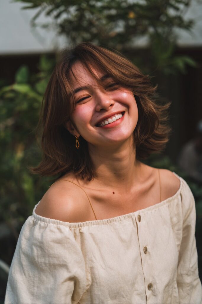 Textured beach waves engagement hairstyle for short hair