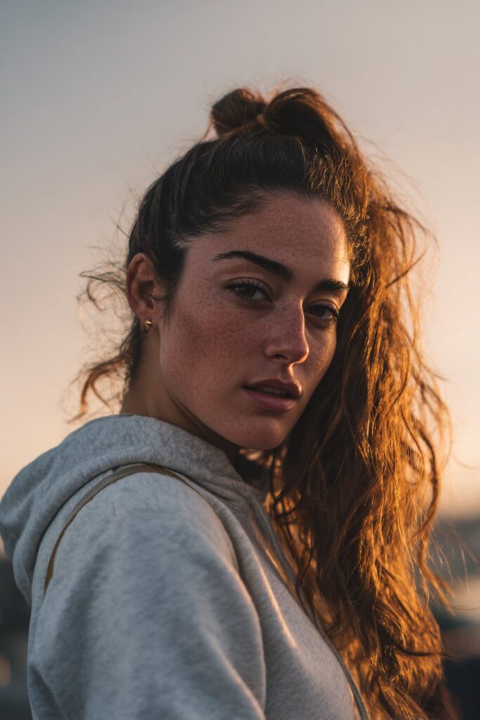 Textured high ponytail hairstyle idea you love