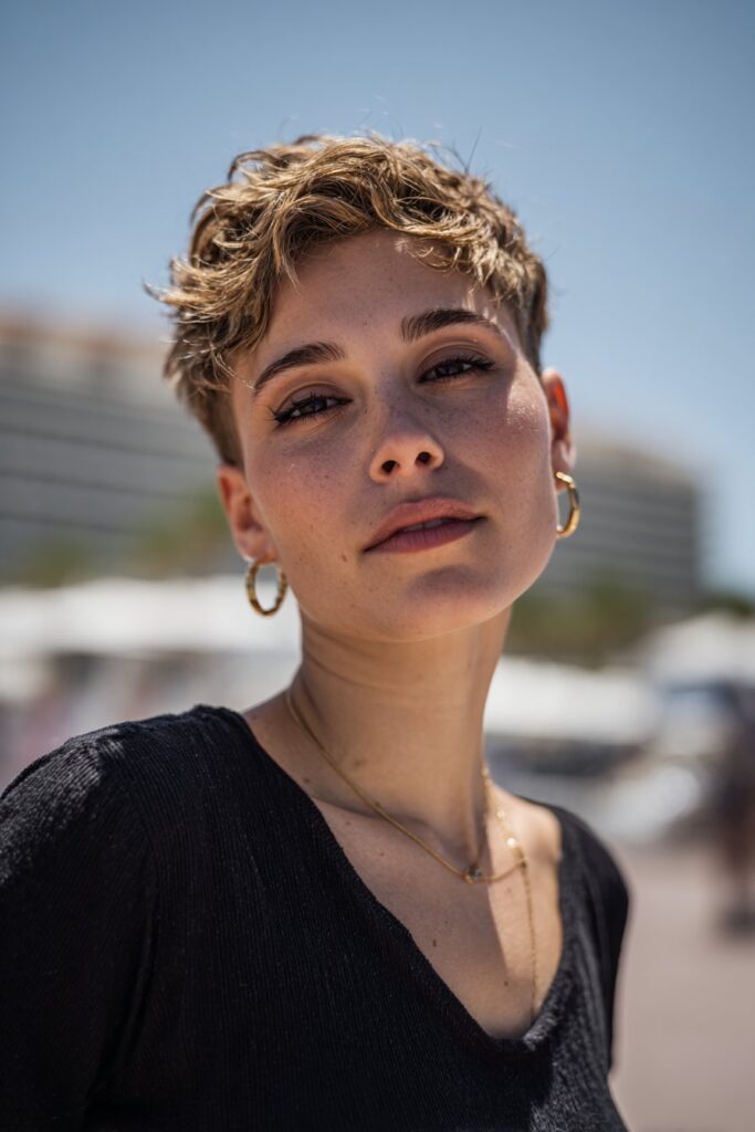 Textured pixie with twists engagement hairstyle for short hair