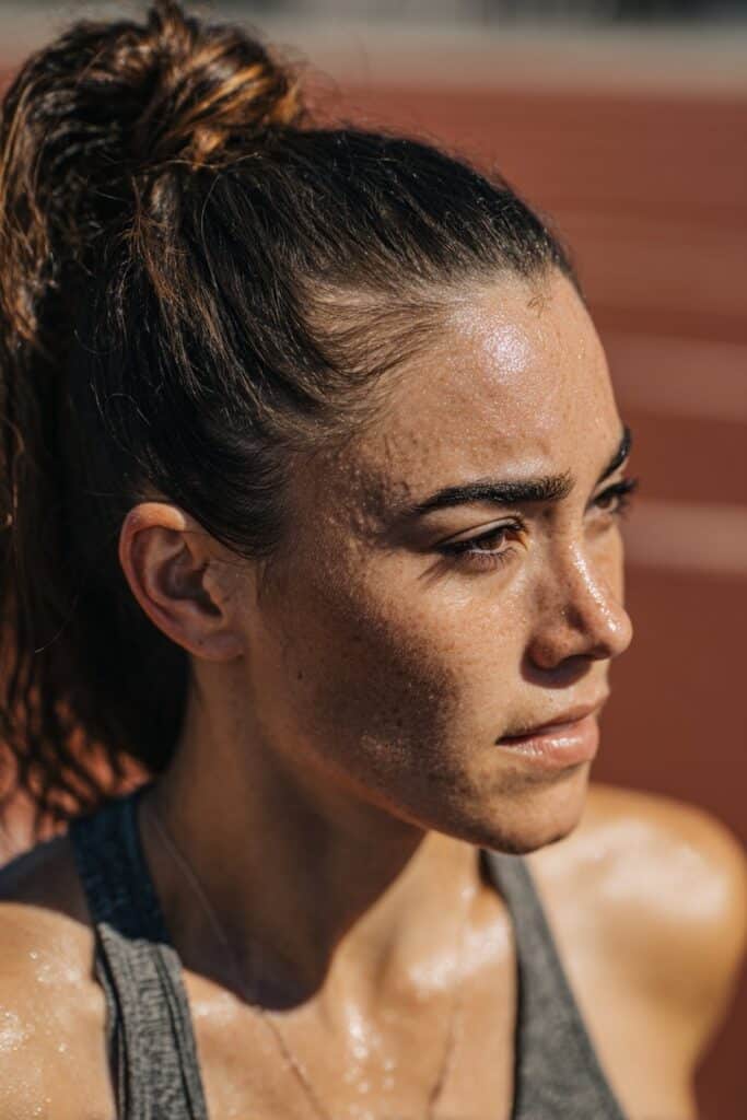 Top knot running hairstyle for long hair