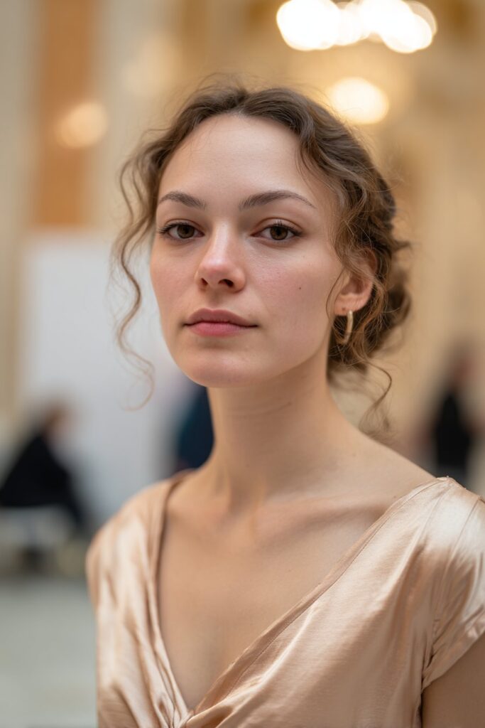 Twisted low bun formal prom hairstyle with soft structure