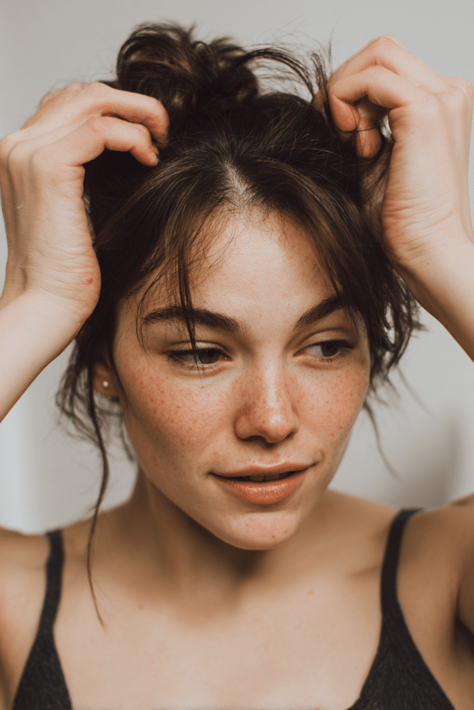 Two-minute twist-up sweat proof hairstyle