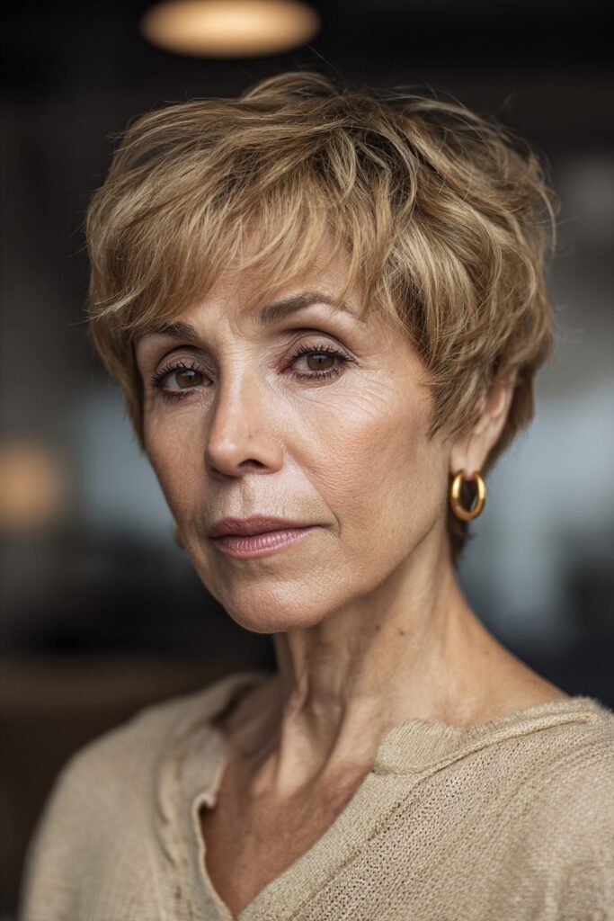 Bixie haircut for thin fine hair over 60 combining bob and pixie