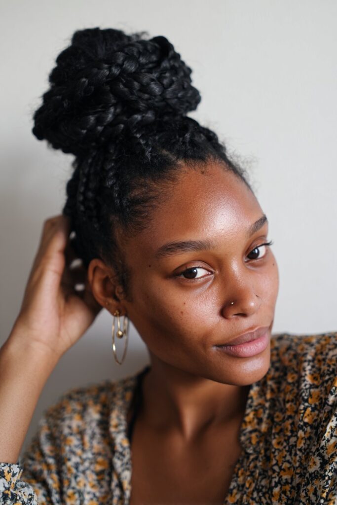 15 Gorgeous Black Hair Updo Hairstyles to Try Today 3 Braided crown updo hairstyle on Black hair