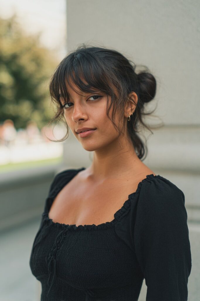 Bubble ponytail grad hairstyle with playful volume