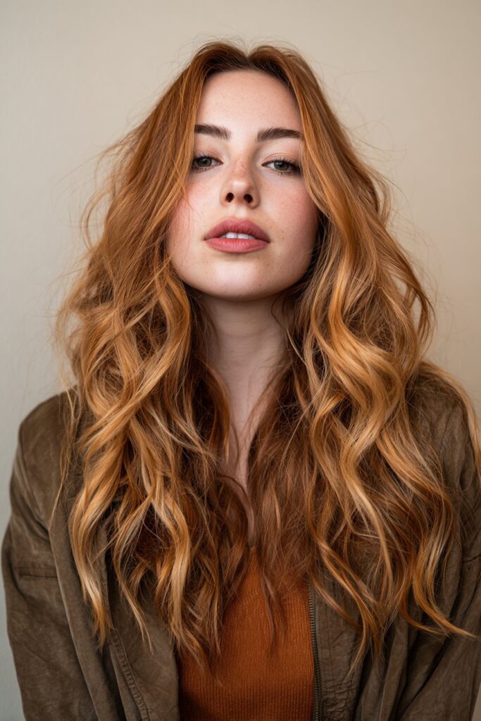 Calico ombre hair with red to blonde gradient