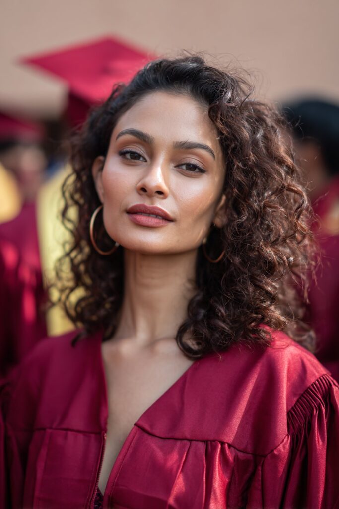 Classic Hollywood waves grad hairstyle with soft shine