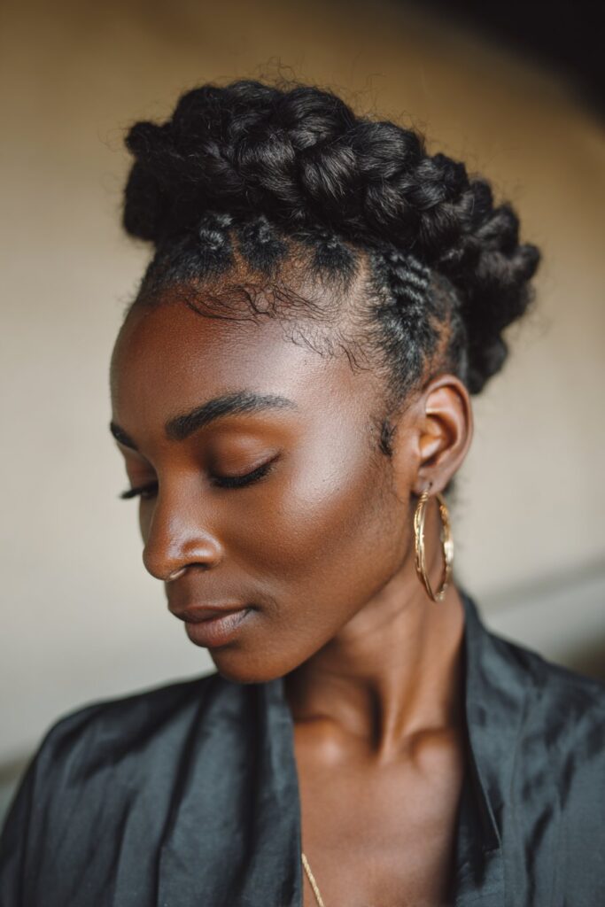 15 Gorgeous Black Hair Updo Hairstyles to Try Today 11 Halo braid updo hairstyle for Black hair