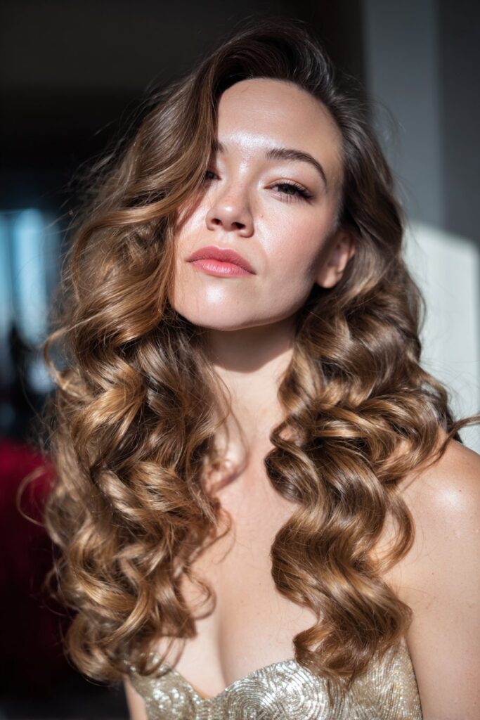 Hollywood waves fancy hairstyle with classic glamour