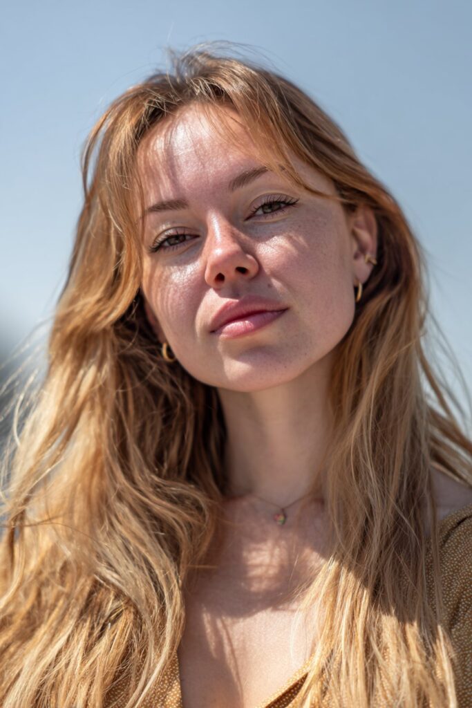 Honey blonde highlights adding warmth and dimension