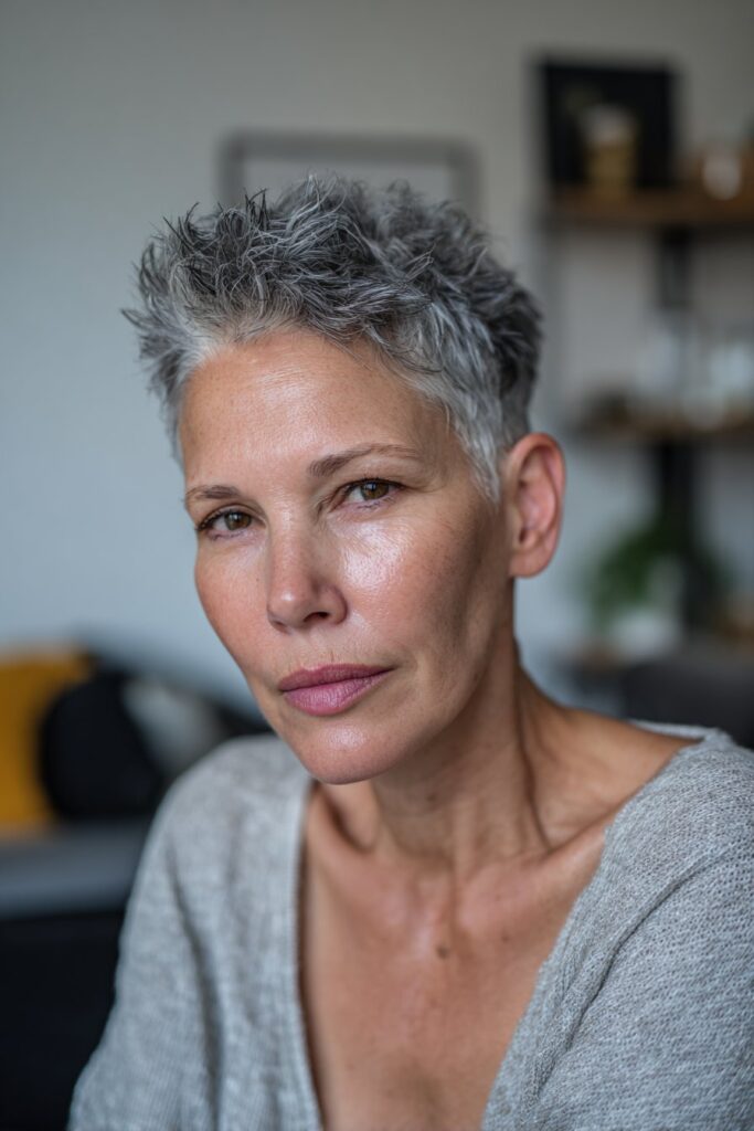 Low maintenance spiky textured crop for older women