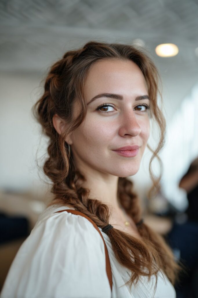 Medium length spring twist braids protective style with volume