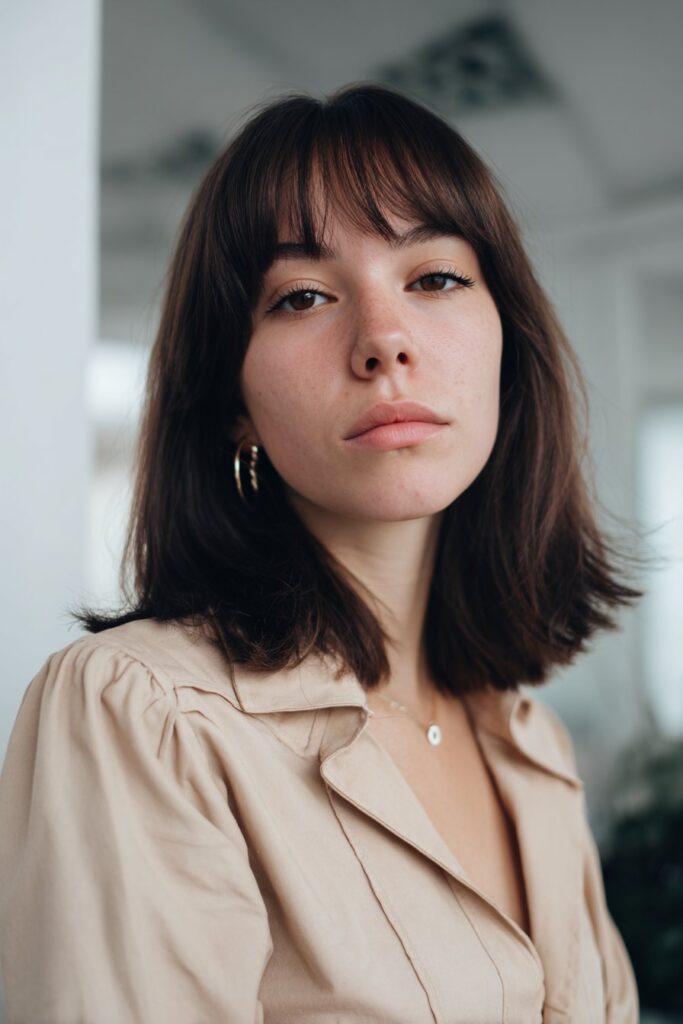 Pixie shag haircut with feathered bangs and light layers