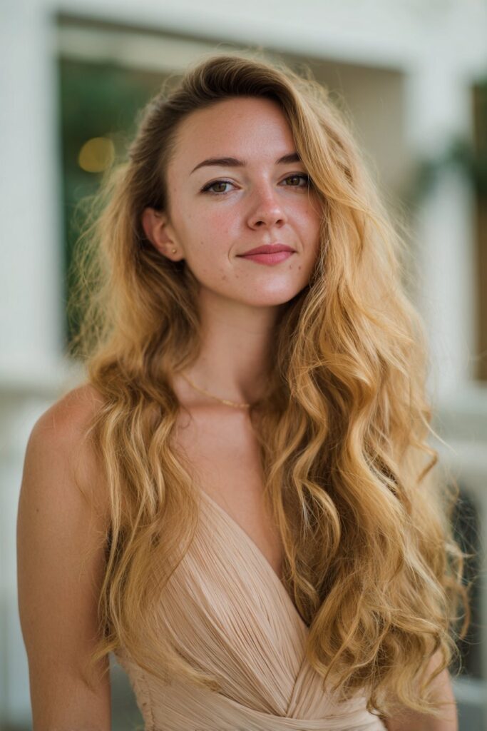 Side swept waves grad hairstyle with soft volume
