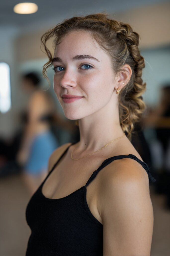 Simple twisted ponytail dance hairstyle for easy styling