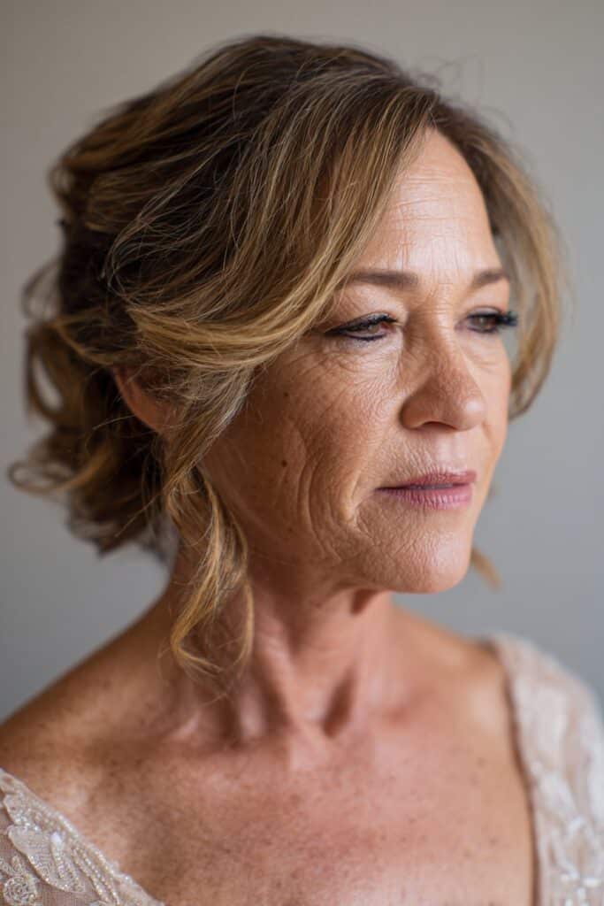 Textured pixie cut with volume for mother of the brid