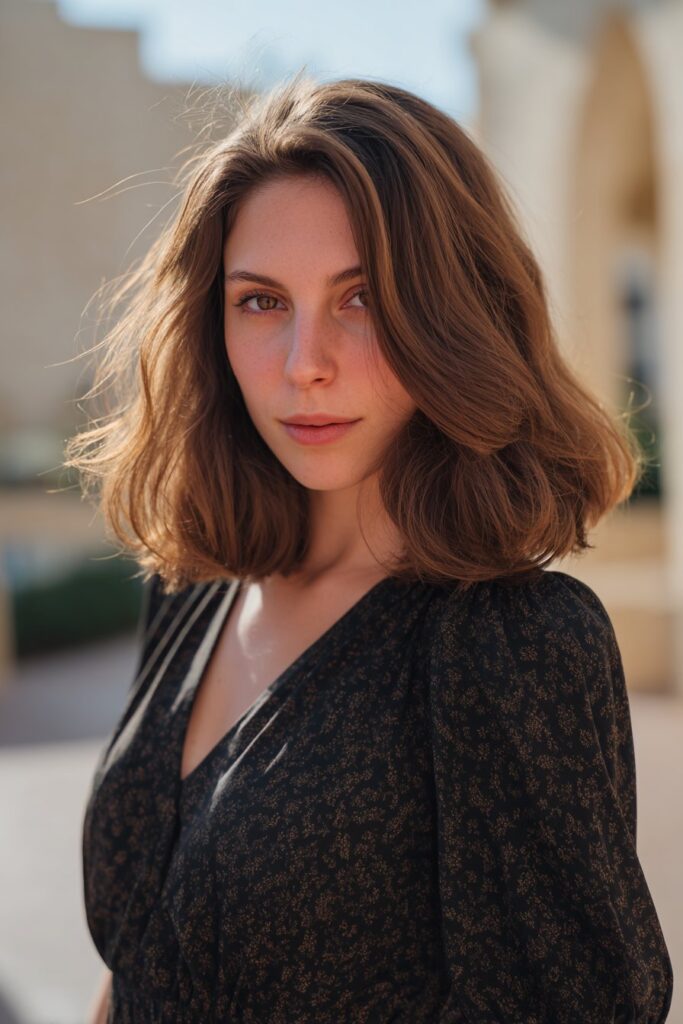 Textured beach waves grad hairstyle with natural movement