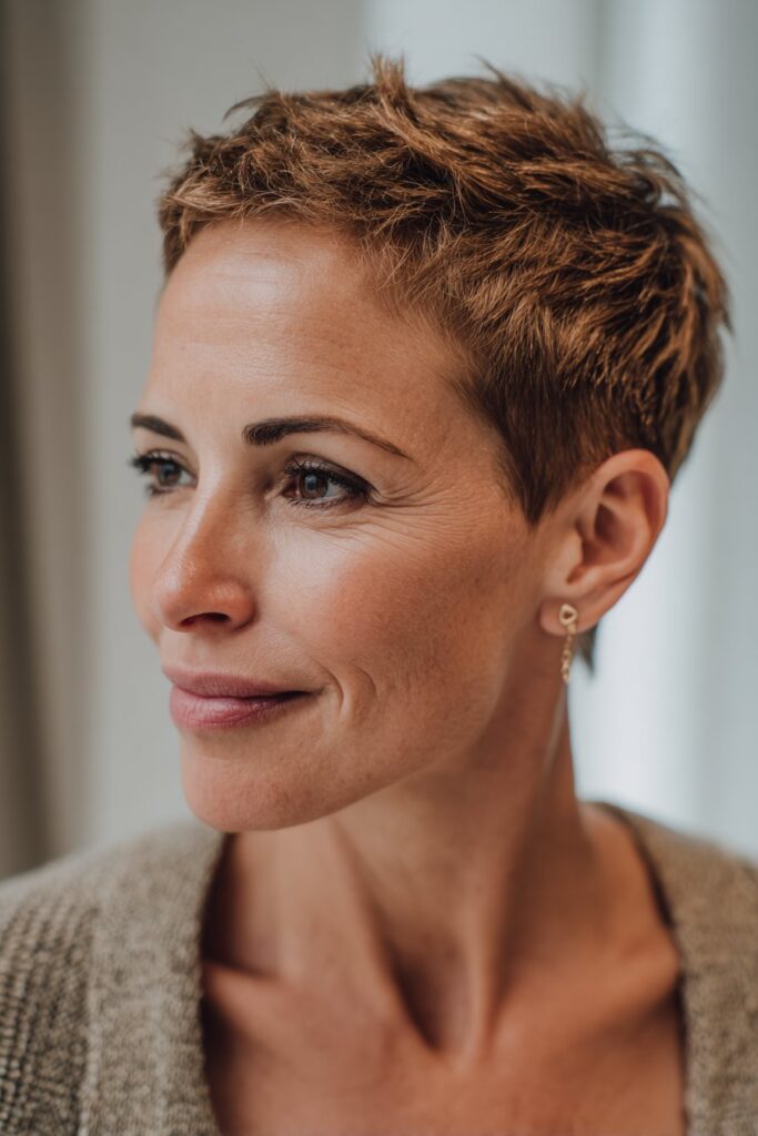 Sleek low bun with side part for mother of the bride hairstyle