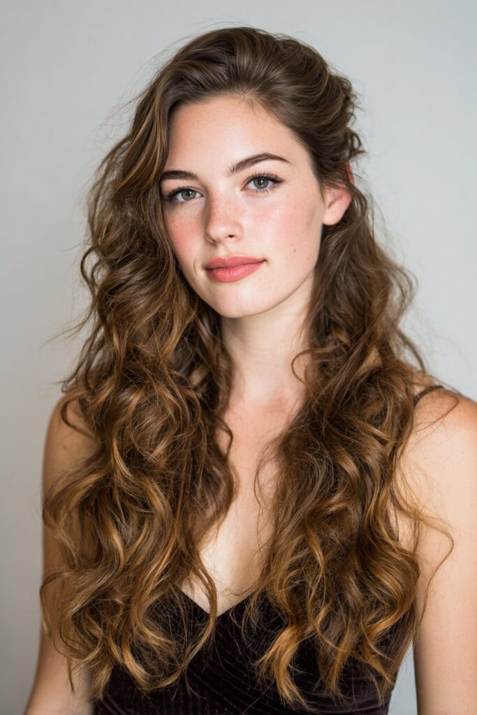 Textured wave prom hairstyle for medium length hair