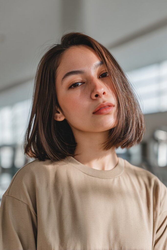 12 Stunning Bob Hairstyles for Fine Hair You’ll Love 9 Chin length bob hairstyle for fine hair women with fullness