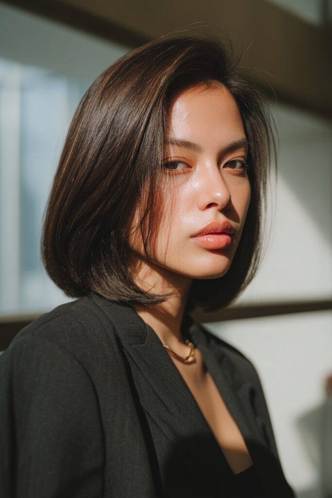 12 Stunning Bob Hairstyles for Fine Hair You’ll Love 11 Sleek midi bob hairstyle for fine hair women with smooth finish