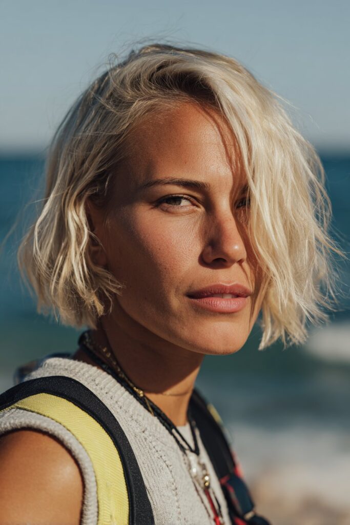 Beach hairstyles for short hair beach bob natural texture