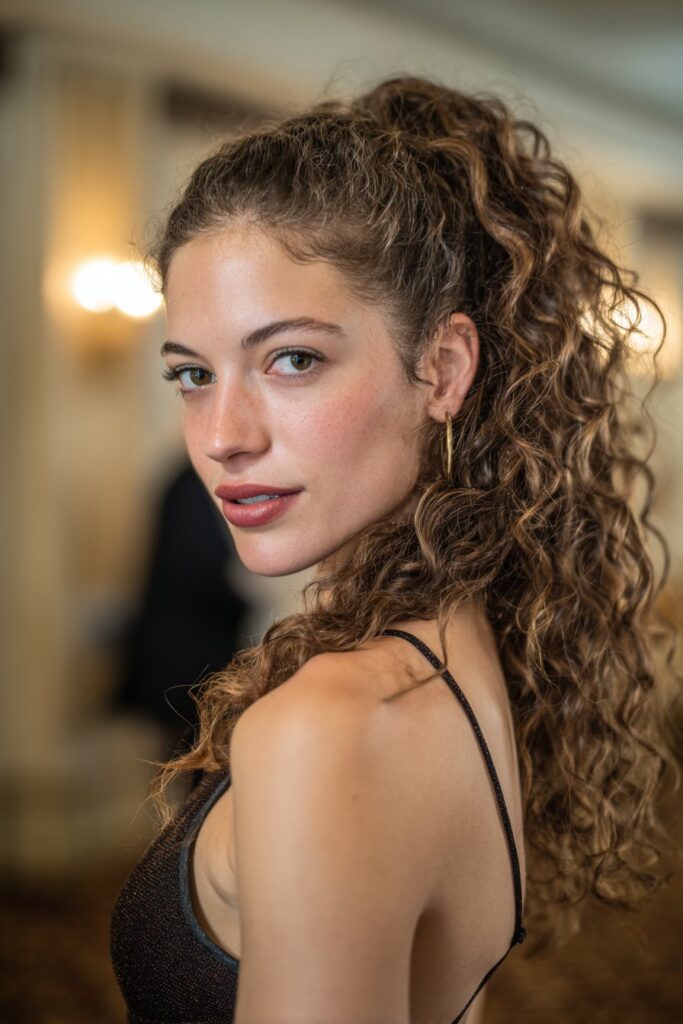 Prom hair ponytail beachy waves ponytail