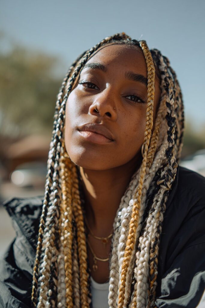 Blonde braids black women black and blonde ombre braids