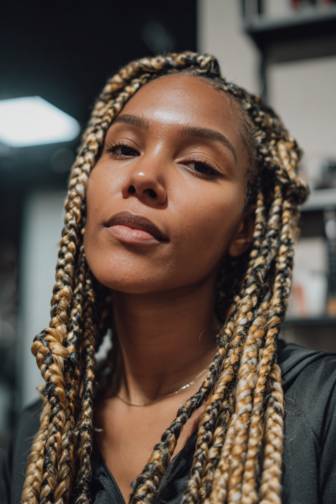 Blonde braids black women front cornrows blonde braids