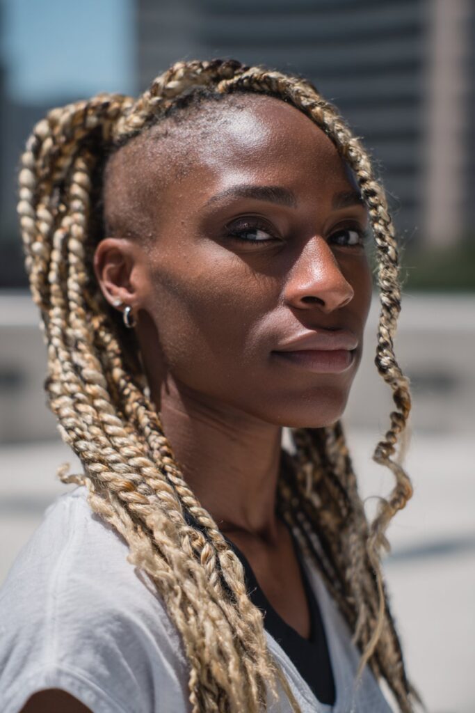 Blonde braids black women blonde braids undercut