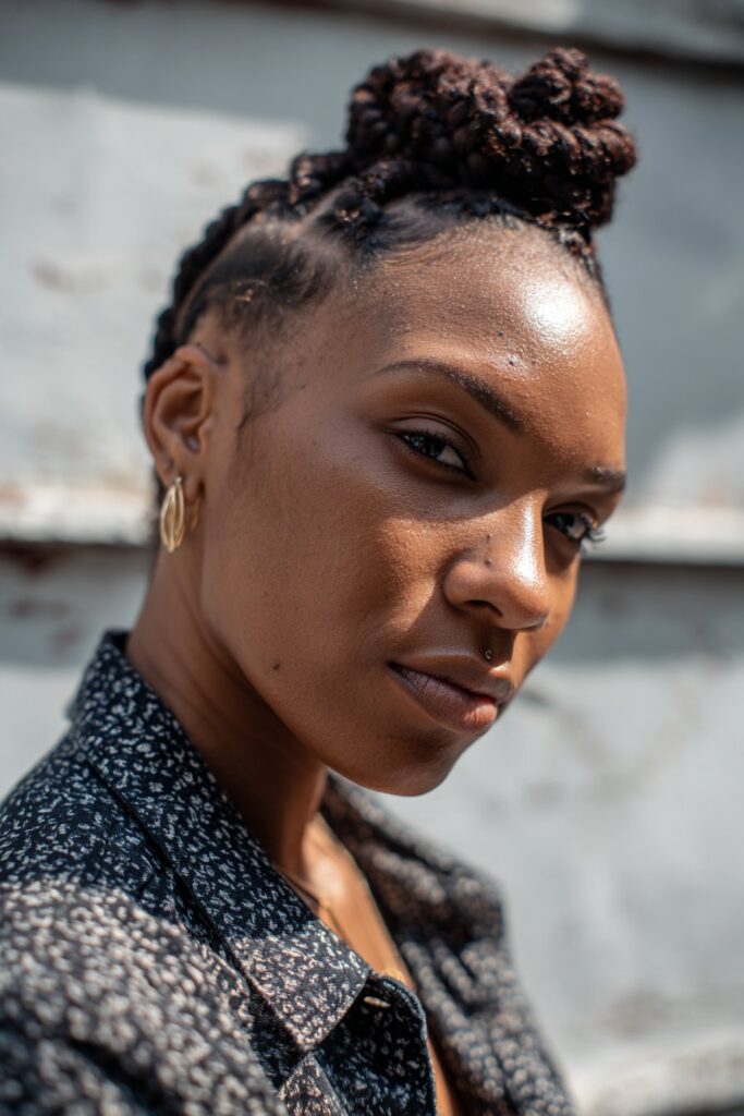 Cute braided hairstyle for black women braided mohawk